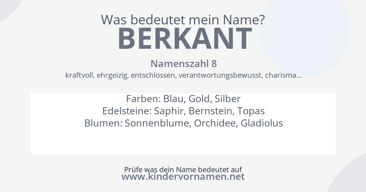 Was bedeutet der Name Berkant?