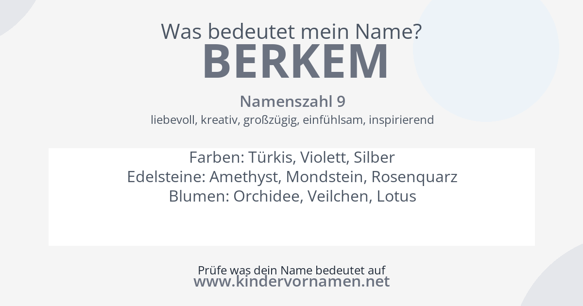 Was bedeutet der Name Berkem?