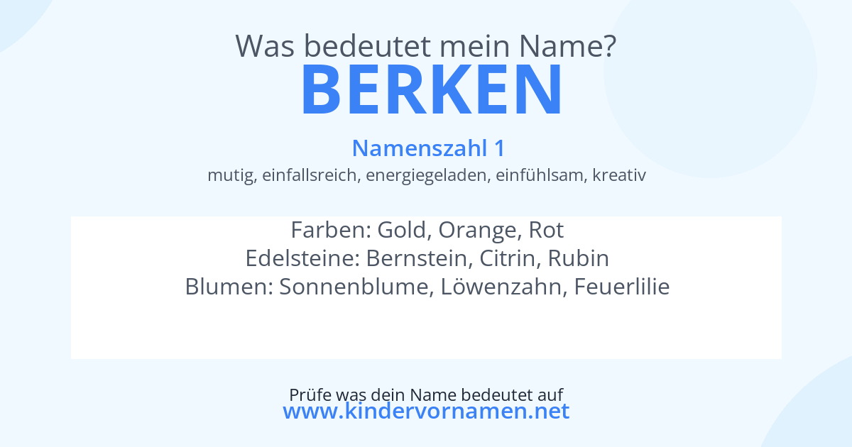 Was bedeutet der Name Berken?