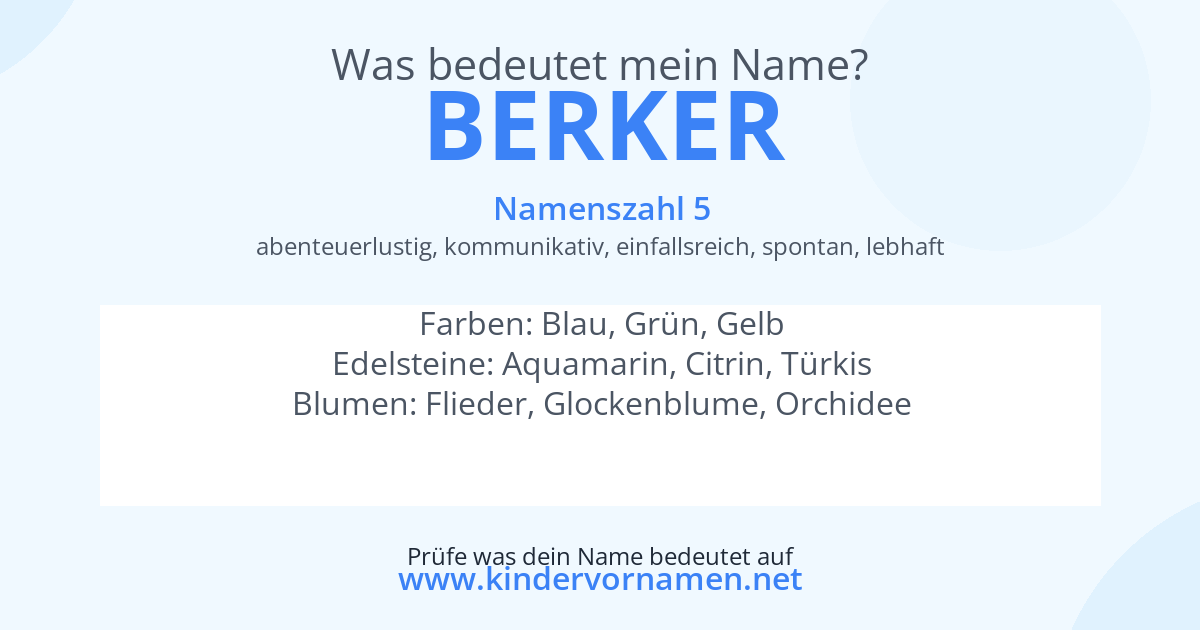 Was bedeutet der Name Berker?