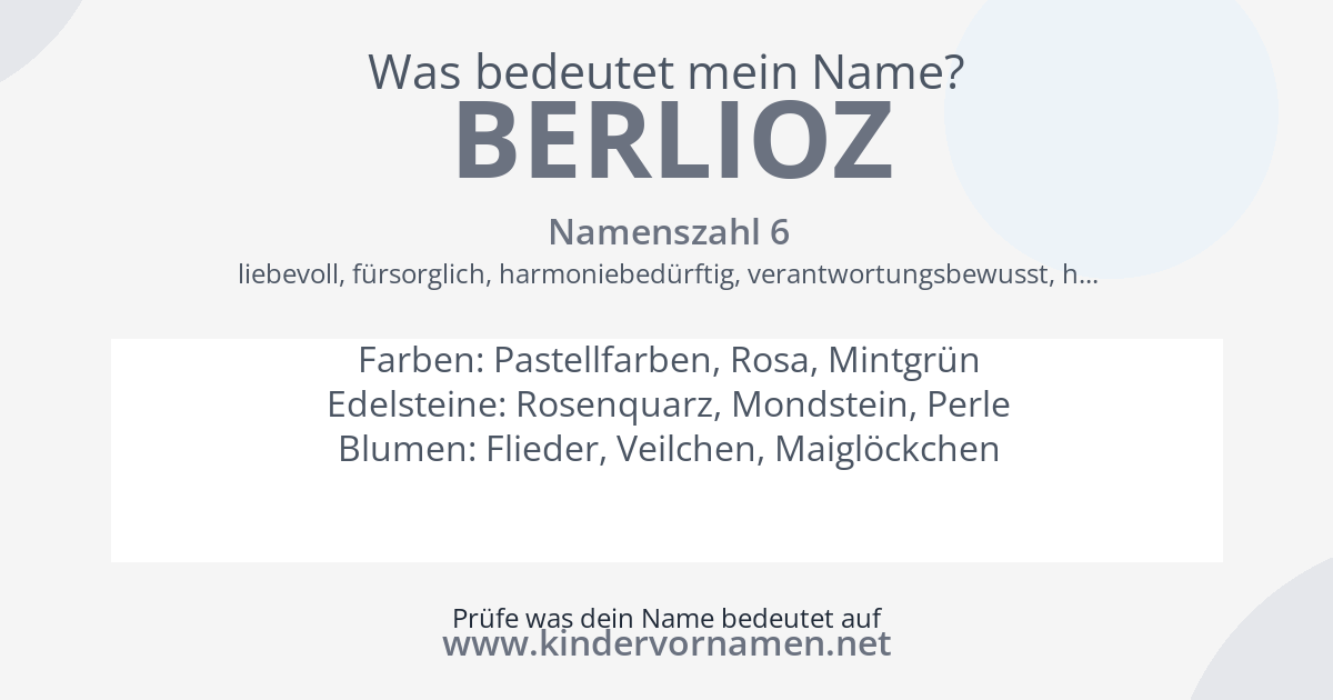 Was bedeutet der Name Berlioz?