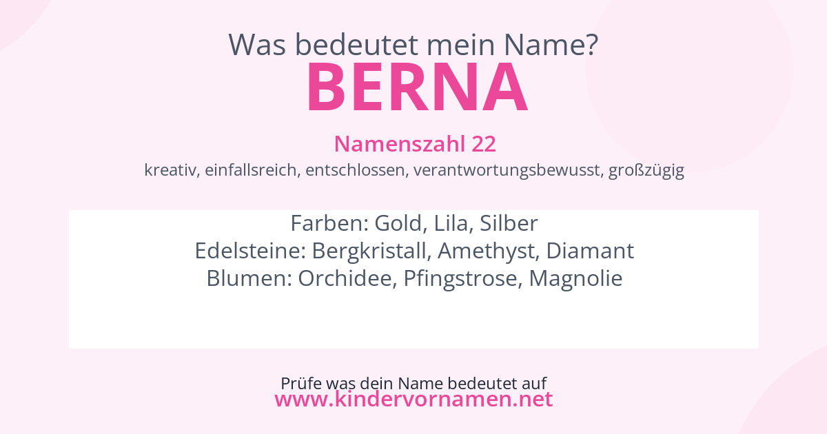 Was bedeutet der Name Berna?