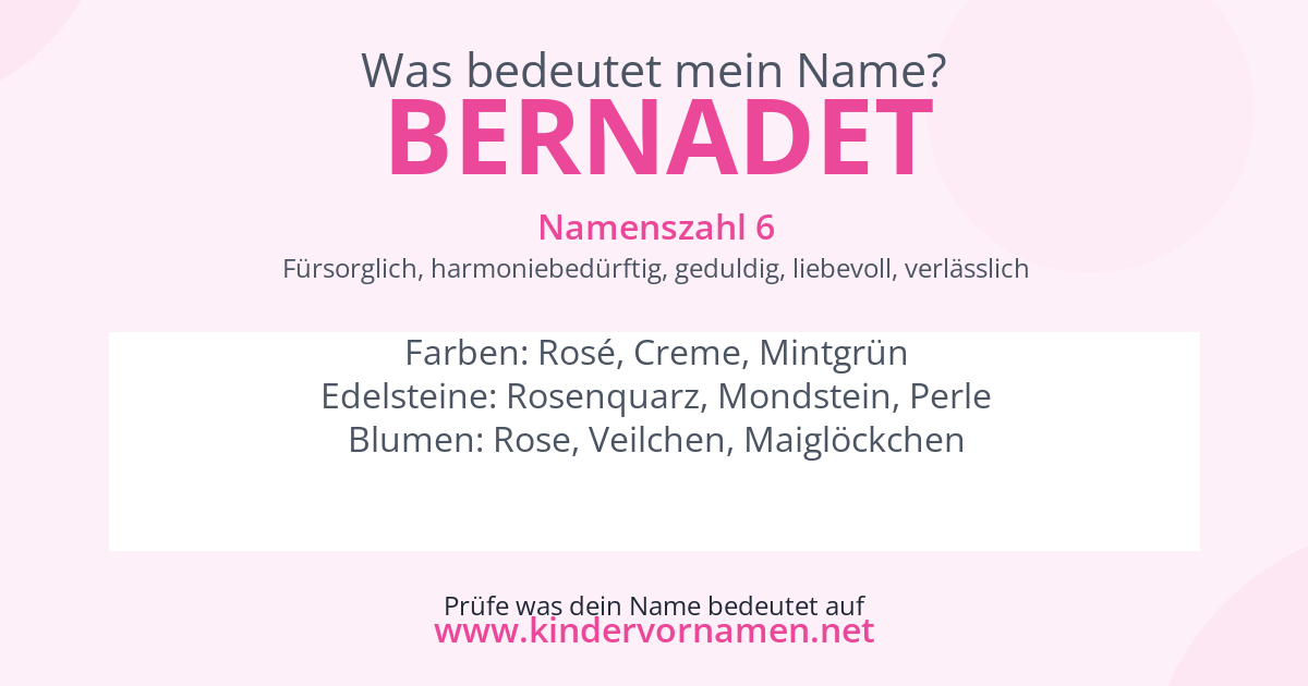 Was bedeutet der Name Bernadet?