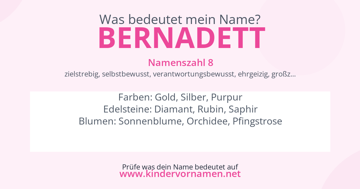 Was bedeutet der Name Bernadett?