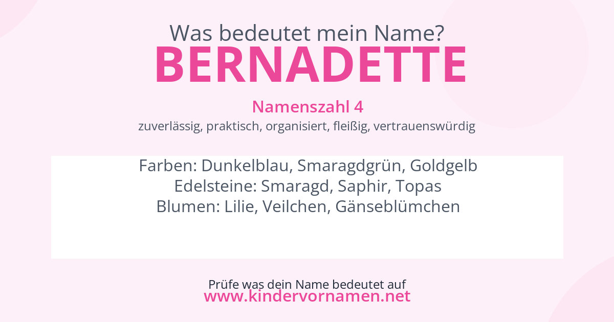 Was bedeutet der Name Bernadette?