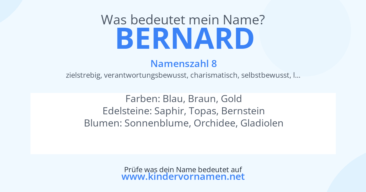 Was bedeutet der Name Bernard?