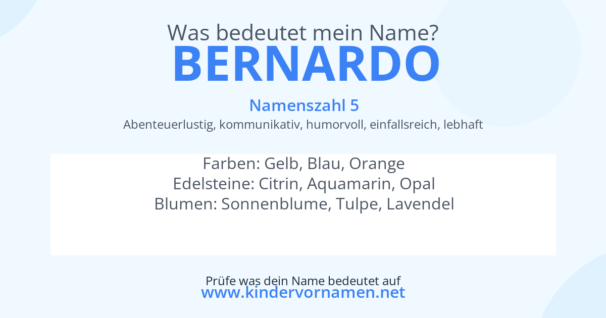 Was bedeutet der Name Bernardo?