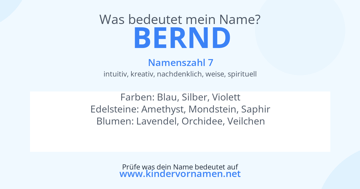 Was bedeutet der Name Bernd?