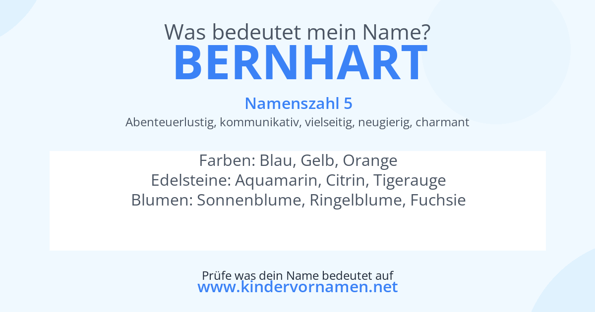 Was bedeutet der Name Bernhart?