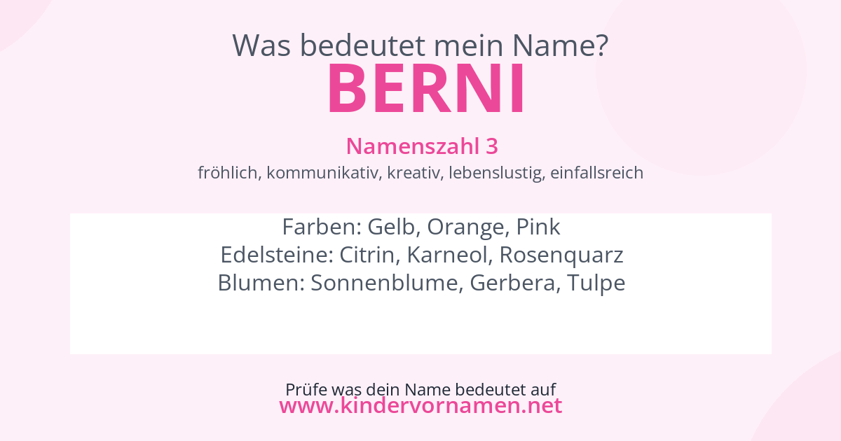 Was bedeutet der Name Berni?