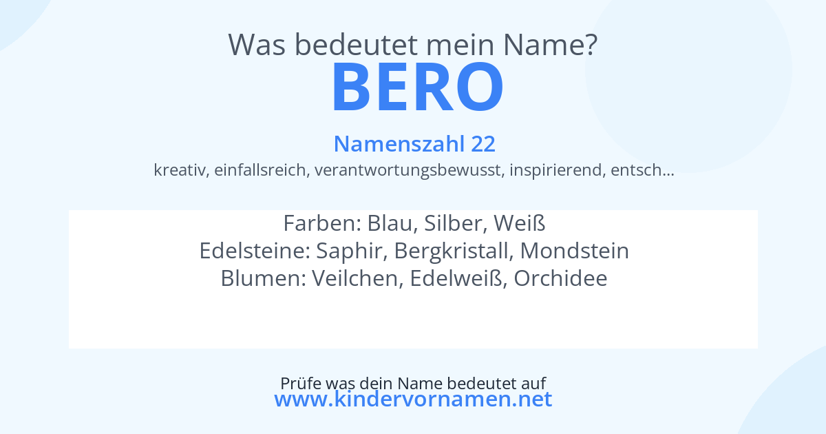 Was bedeutet der Name Bero?
