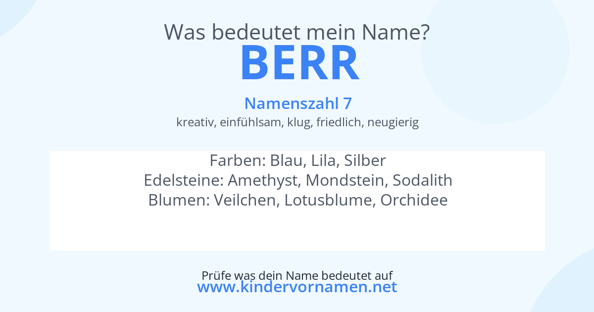 Was bedeutet der Name Berr?