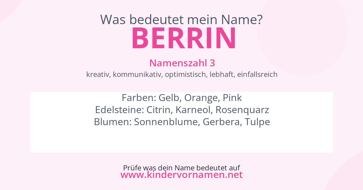 Was bedeutet der Name Berrin?