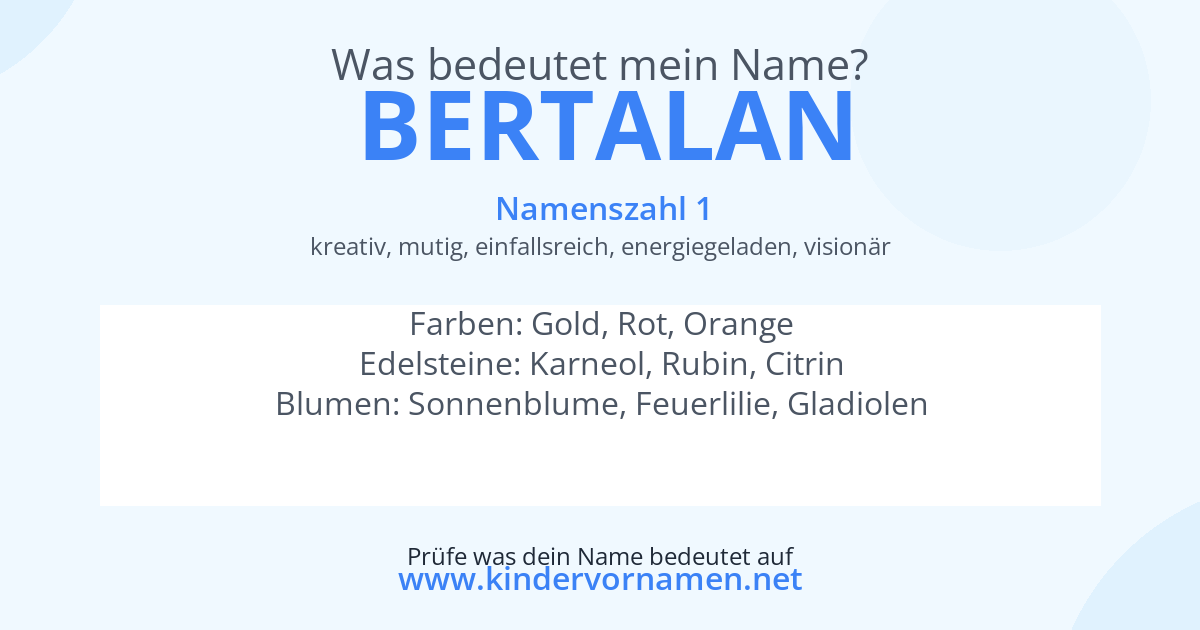 Was bedeutet der Name Bertalan?