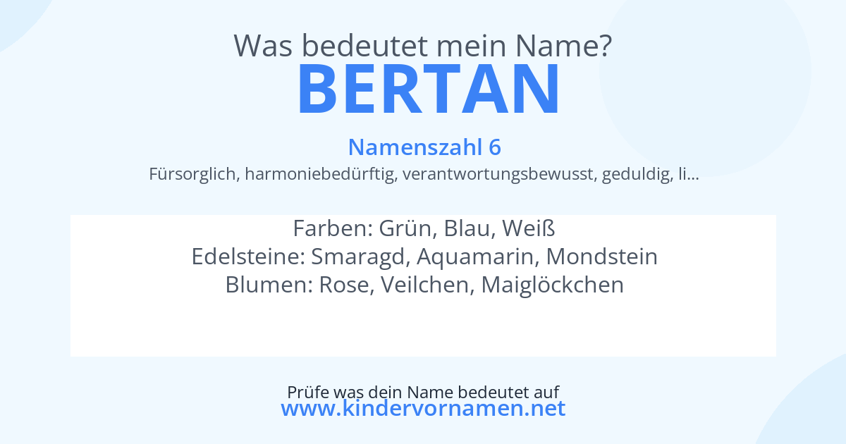 Was bedeutet der Name Bertan?