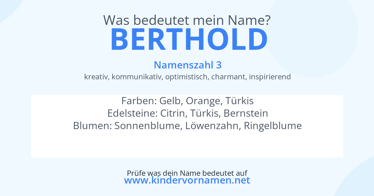 Was bedeutet der Name Berthold?