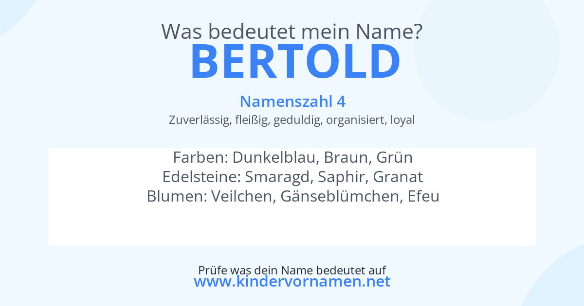 Was bedeutet der Name Bertold?