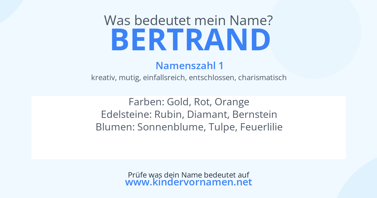 Was bedeutet der Name Bertrand?