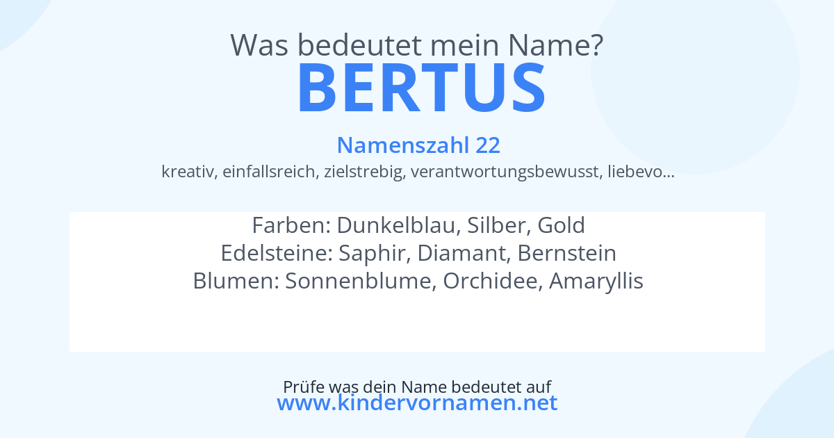 Was bedeutet der Name Bertus?