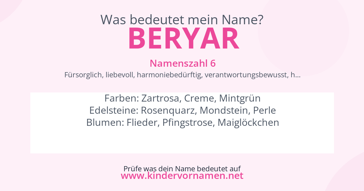 Was bedeutet der Name Beryar?