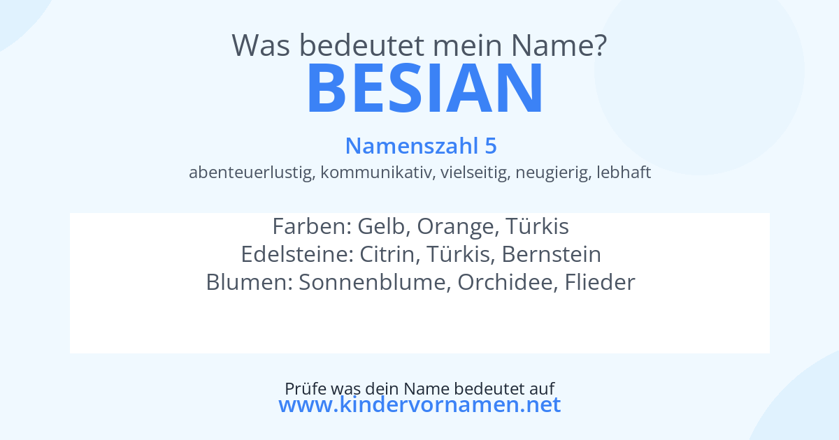 Was bedeutet der Name Besian?