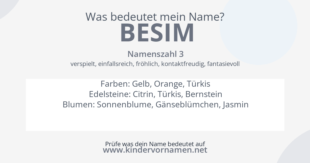 Was bedeutet der Name Besim?