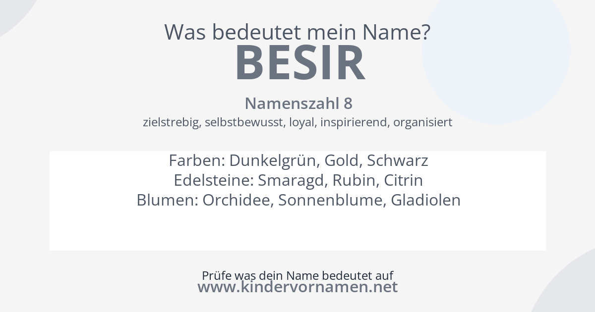 Was bedeutet der Name Besir?