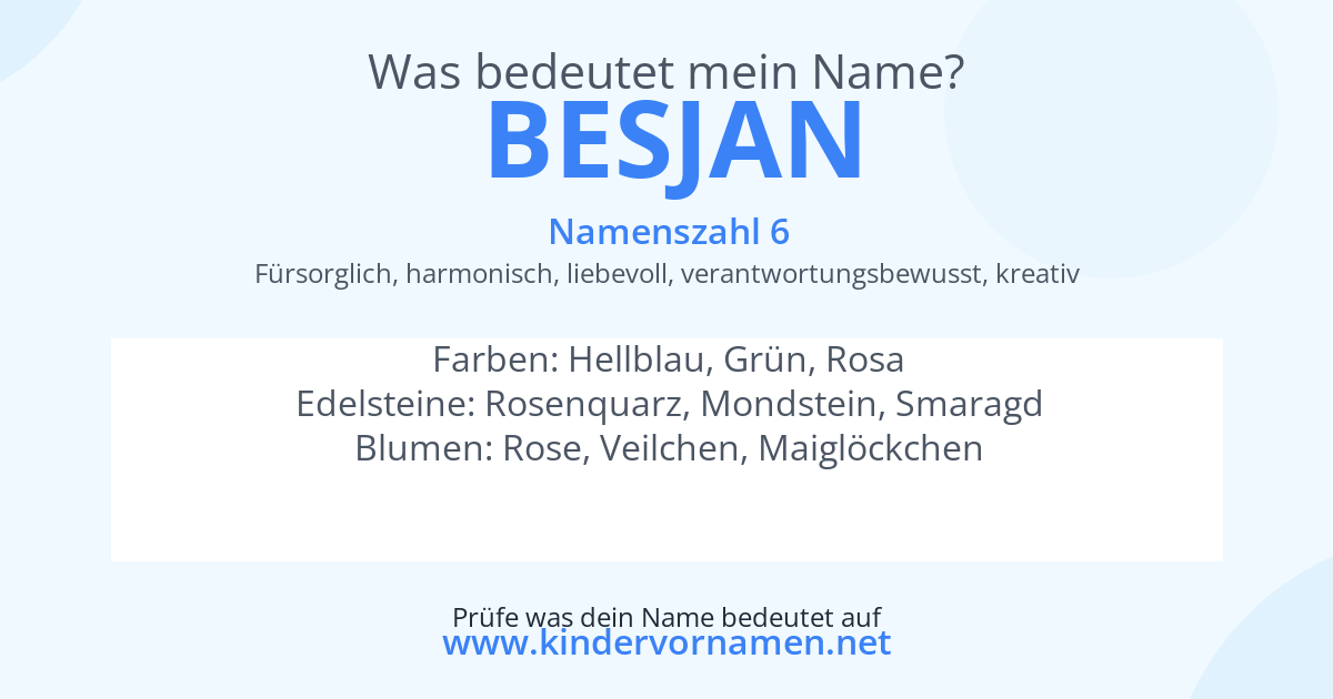 Was bedeutet der Name Besjan?