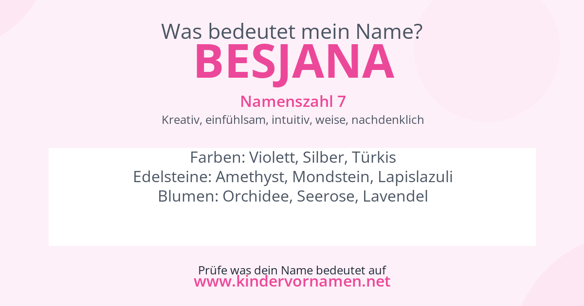 Was bedeutet der Name Besjana?
