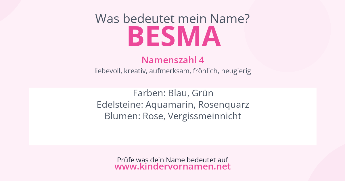 Was bedeutet der Name Besma?