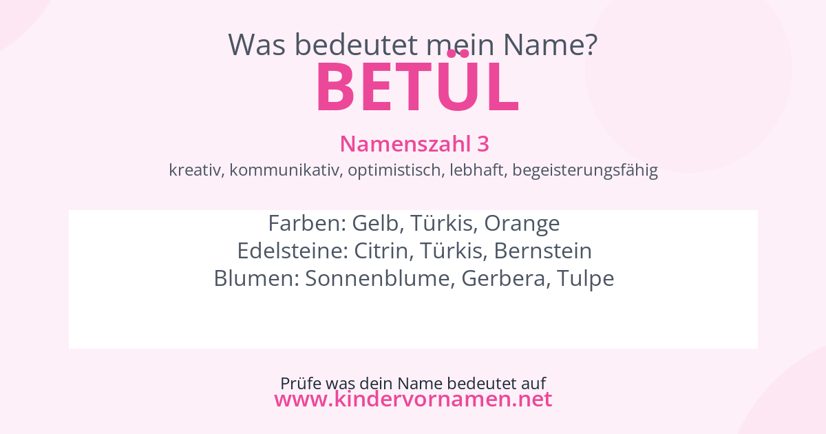 Was bedeutet der Name Betül?