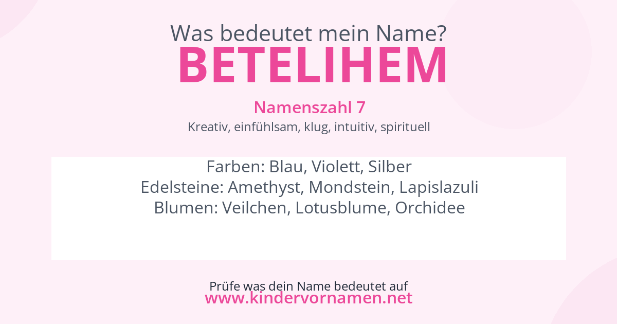 Was bedeutet der Name Betelihem?