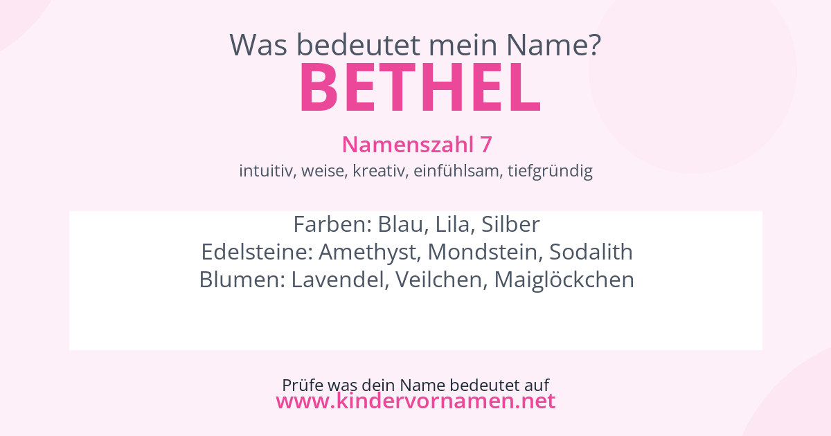 Was bedeutet der Name Bethel?