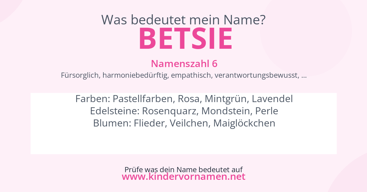 Was bedeutet der Name Betsie?