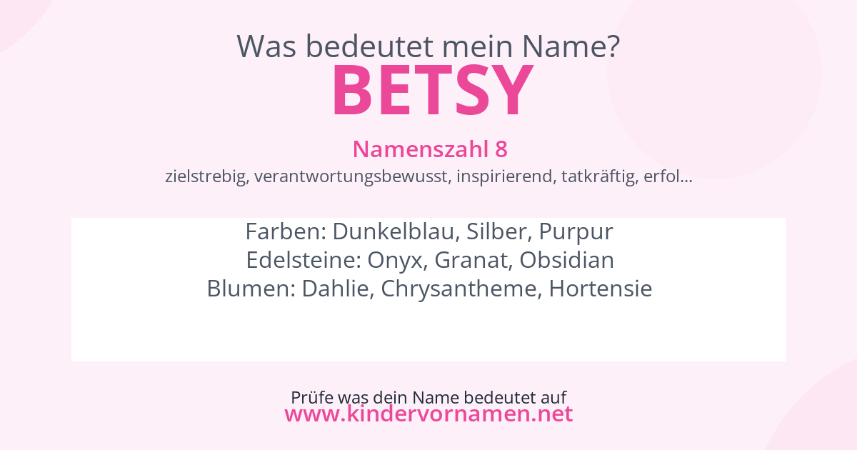 Was bedeutet der Name Betsy?