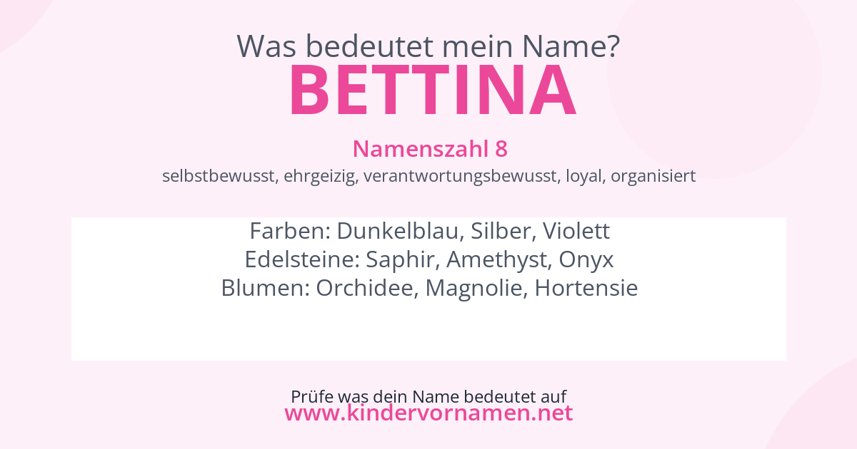 Was bedeutet der Name Bettina?