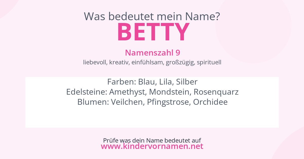 Was bedeutet der Name Betty?