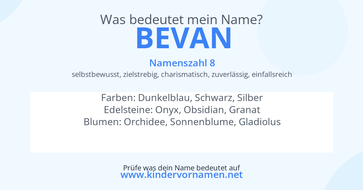 Was bedeutet der Name Bevan?