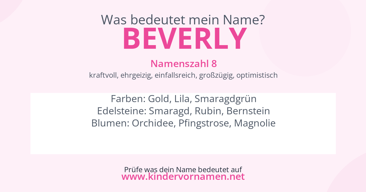 Was bedeutet der Name Beverly?