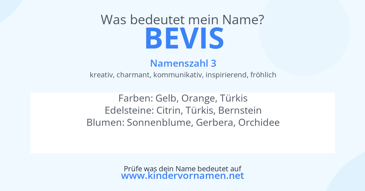 Was bedeutet der Name Bevis?