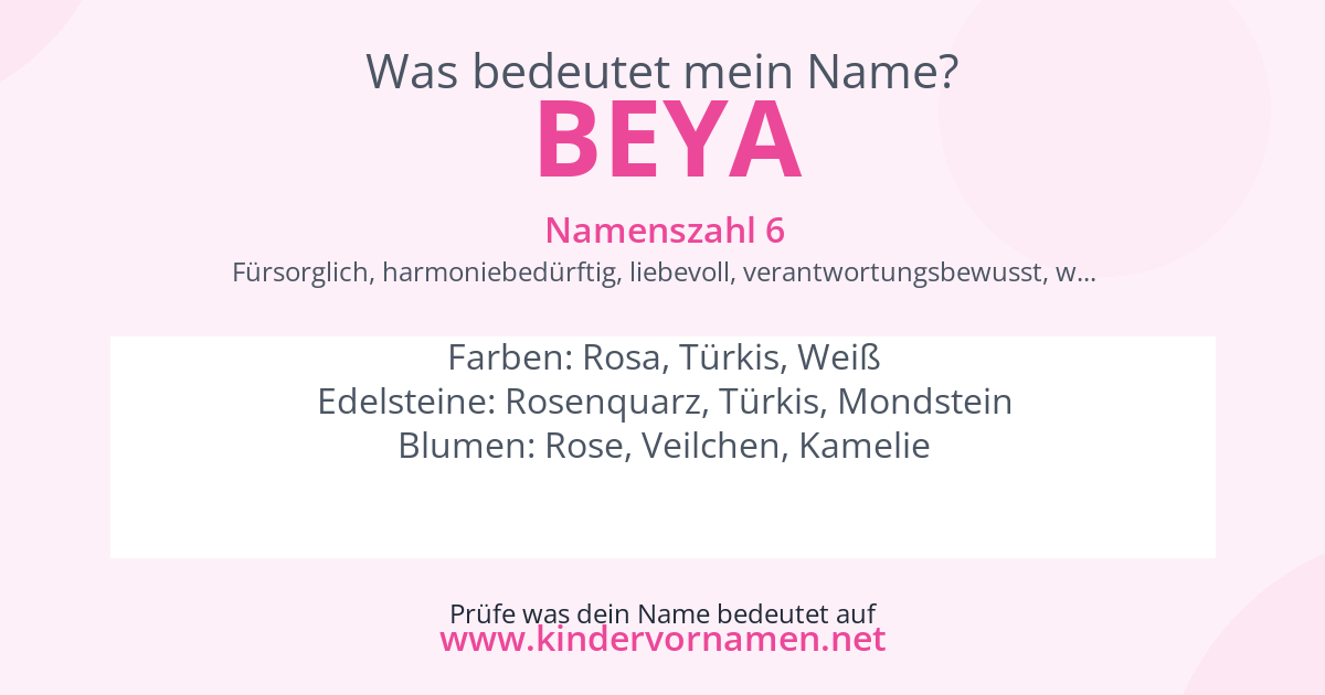 Was bedeutet der Name Beya?