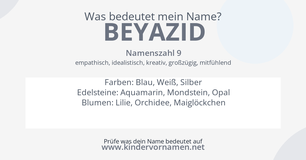 Was bedeutet der Name Beyazid?