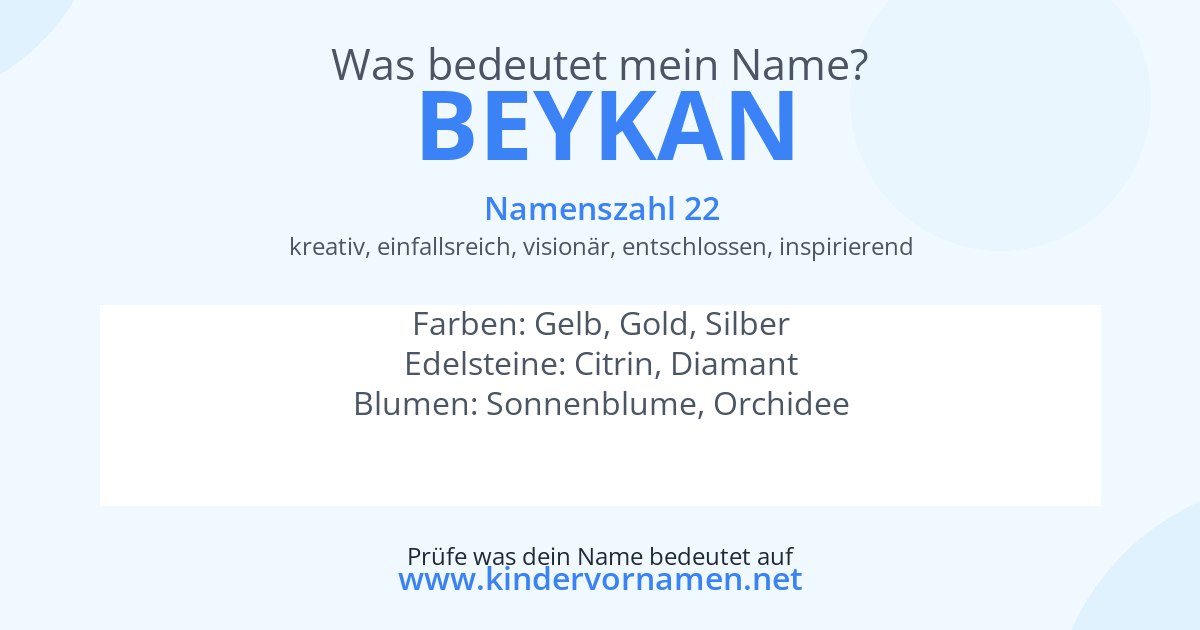 Was bedeutet der Name Beykan?