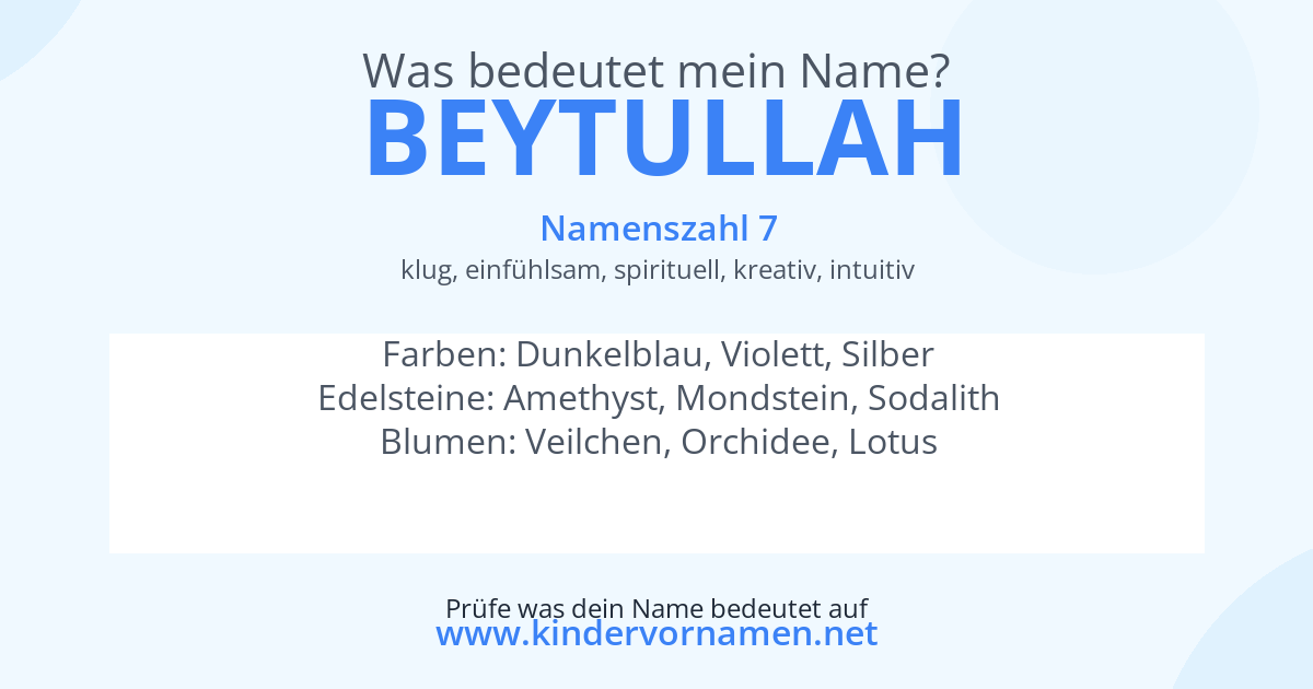 Was bedeutet der Name Beytullah?