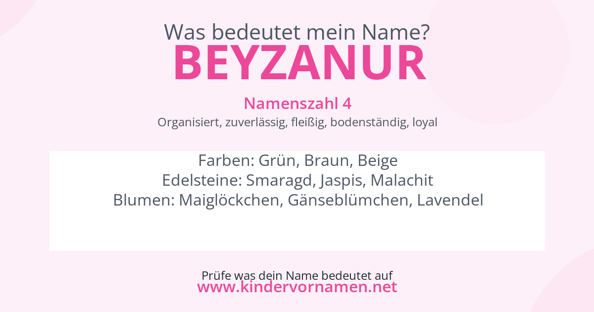 Was bedeutet der Name Beyzanur?