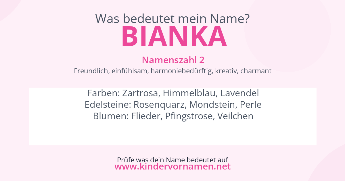 Was bedeutet der Name Bianka?