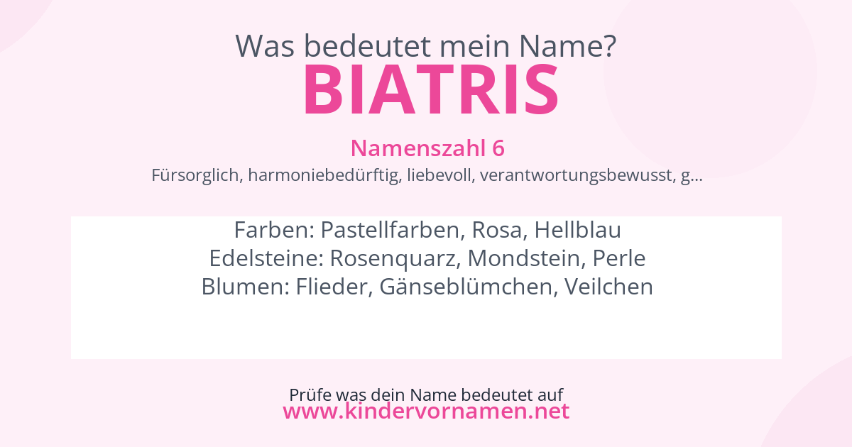Was bedeutet der Name Biatris?