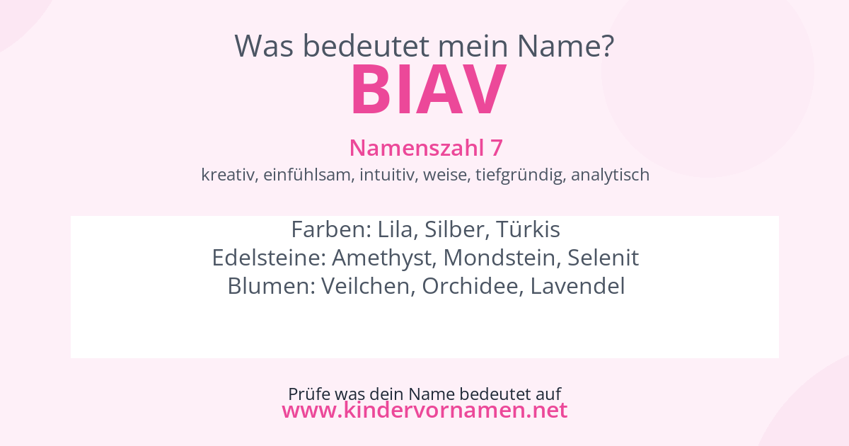 Was bedeutet der Name Biav?