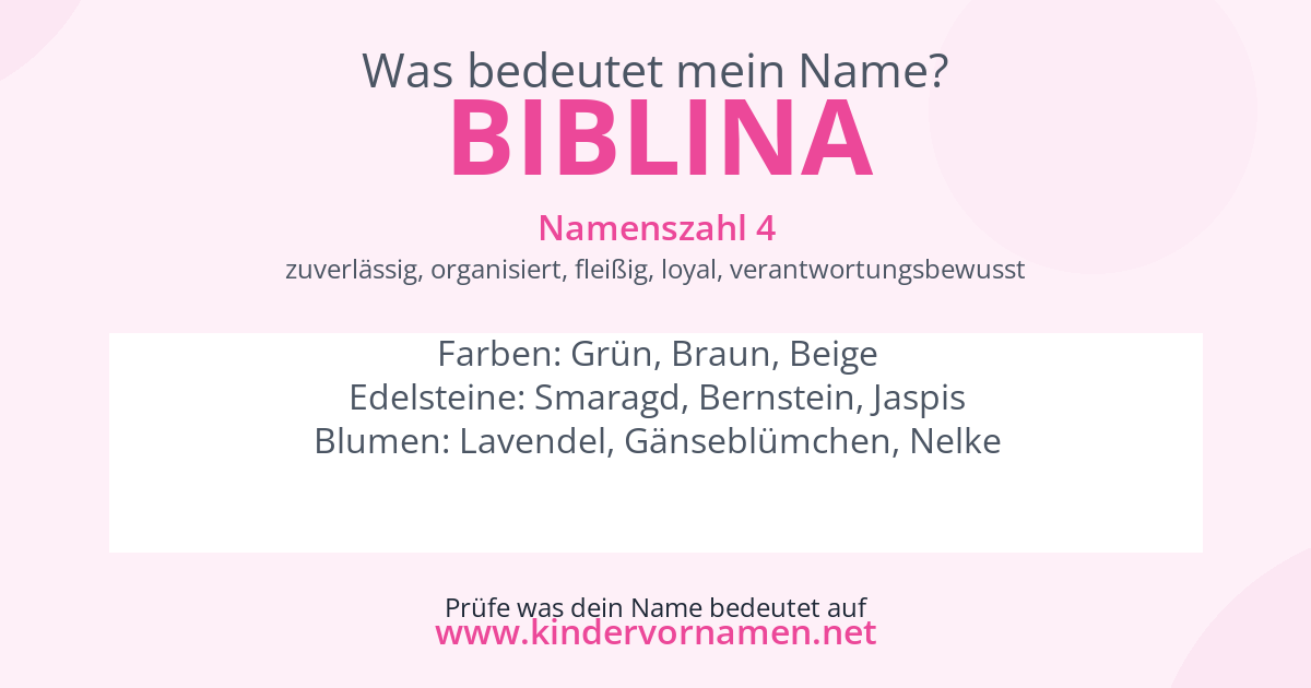 Was bedeutet der Name Biblina?