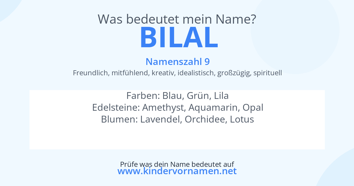 Was bedeutet der Name Bilal?